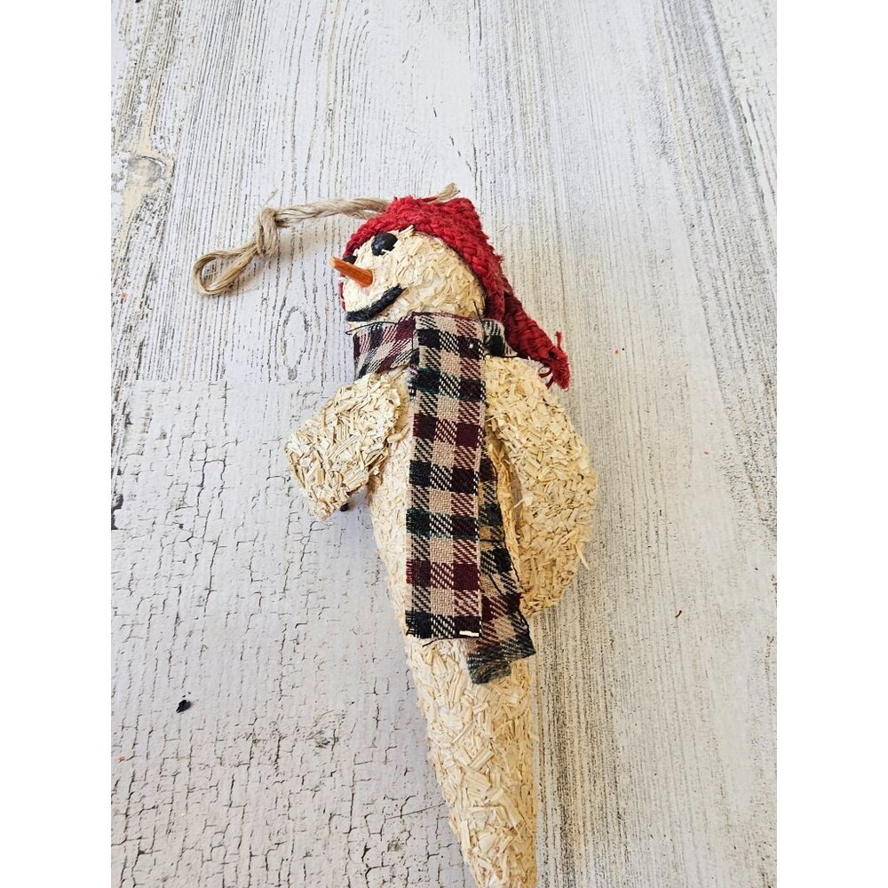 Icicle snowman scarf unique country folk art Xmas tree